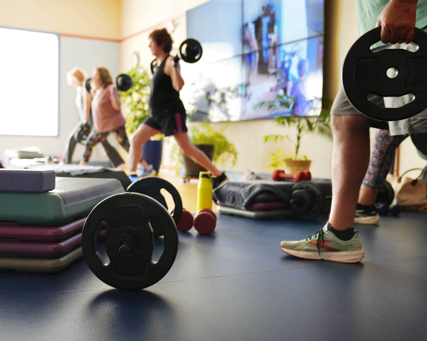 Group fitness class at LJ's Fitness