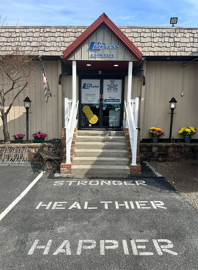 Exterior of LJ's Fitness building